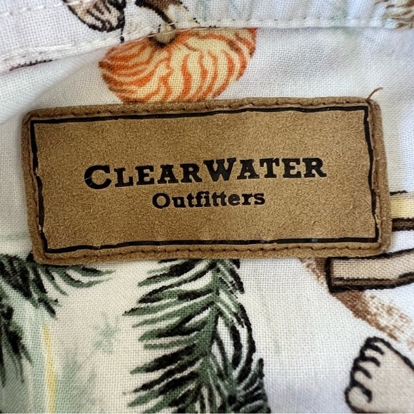Clearwater Outfitters Santa Tropical Beach Vacation Long Sleeve Button Down XL - Picture 10 of 11